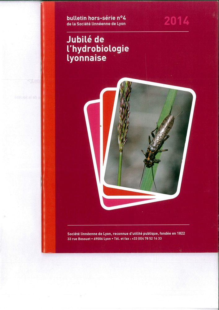 Couverture — Jubilé de l’hydrobiologie lyonnaise