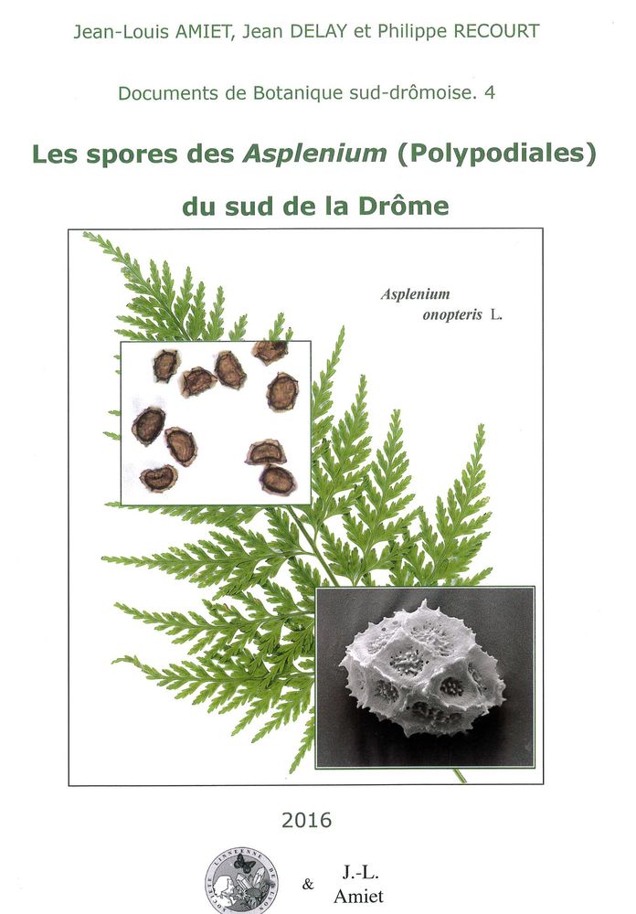 Couverture — Documents de botanique sud-drômoise 4. Les spores des Asplenium (Polypodiales)