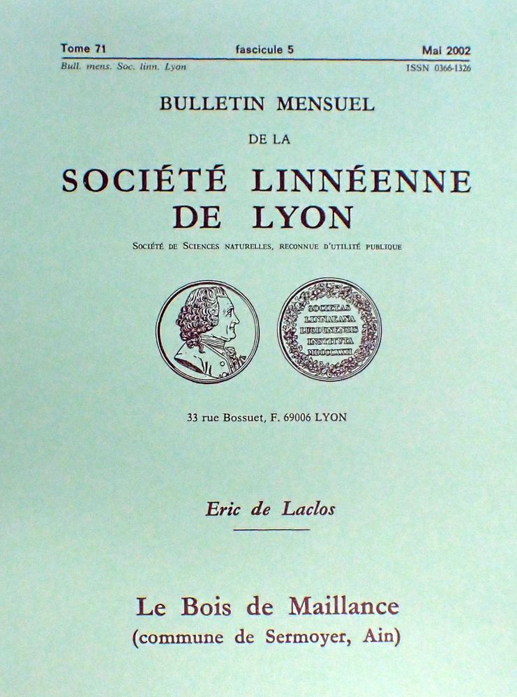 Couverture — Le bois de Maillance (commune de Sermoyer, Ain)