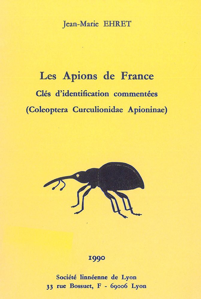 Couverture — Les Apions de France. Clés d’identification commentées (Curculionidae)