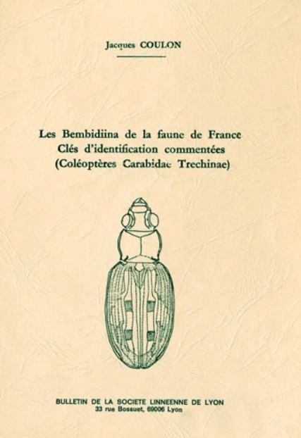 Couverture — Les Bembidiina de la faune de France. Clé d’identification commentée (Carabidae Trechinae)